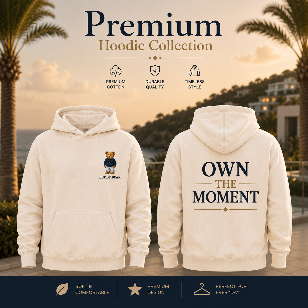 Buddy Bear® Own The Moment Premium Embroidered Hoodie