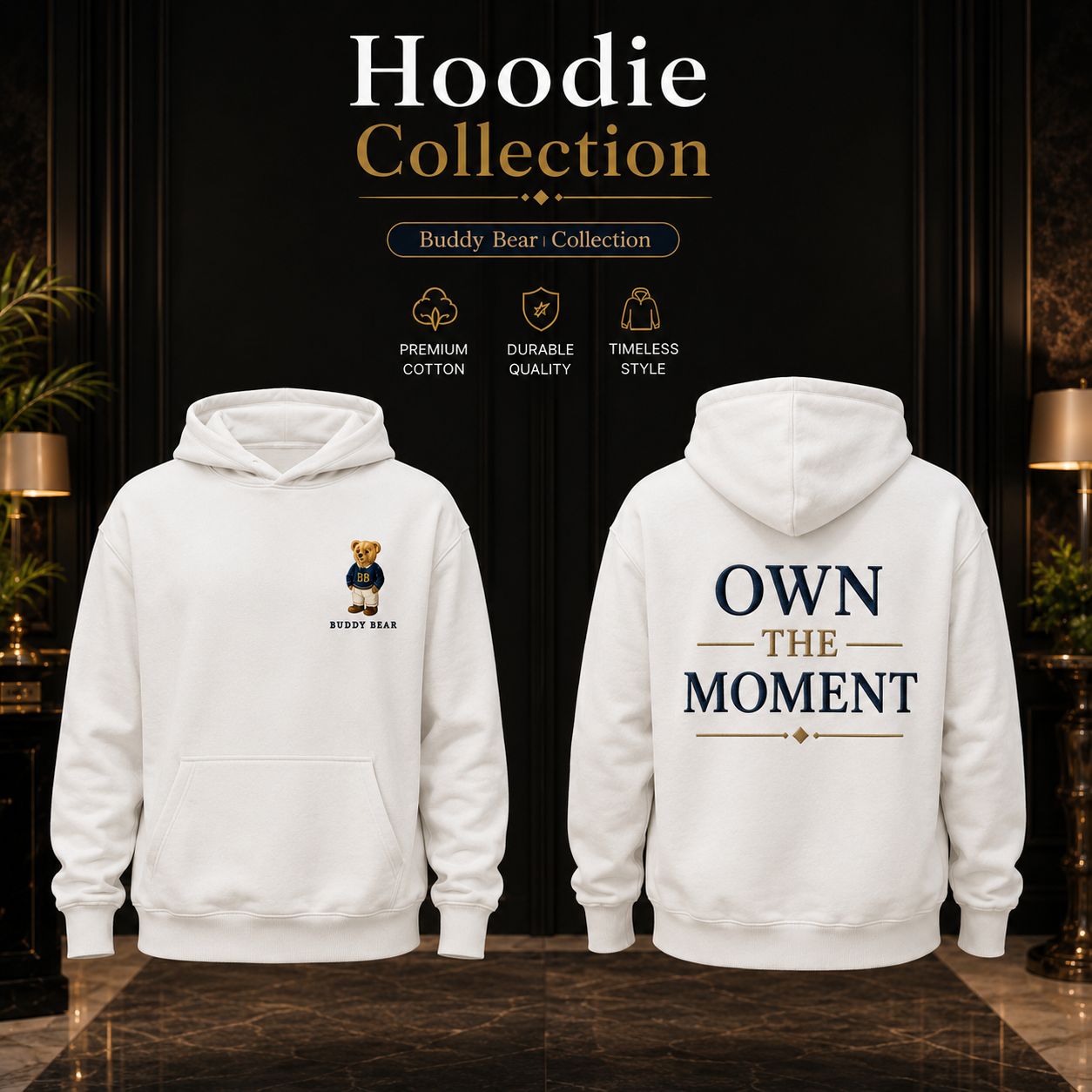 Buddy Bear® Own The Moment Premium Embroidered Hoodie