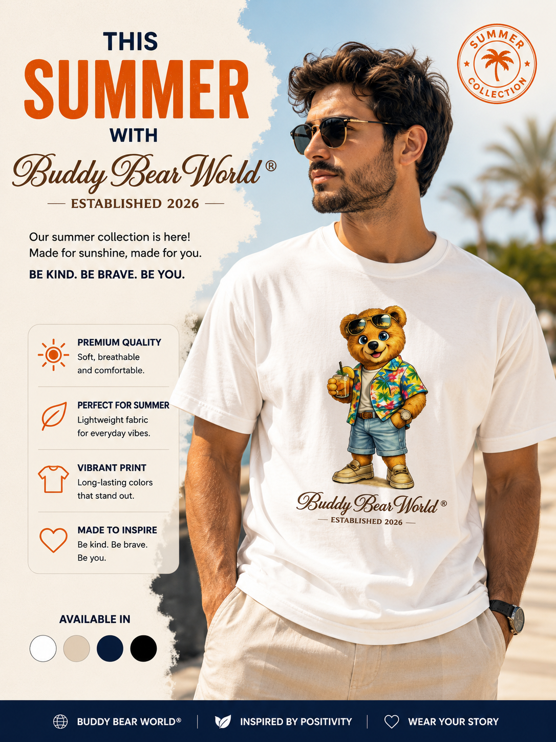 Buddy Bear Tropical Adventure Tee